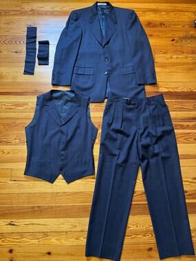 Karl Lagerfeld Paris Couture Vintage 3-Piece Wool Suit--Rare